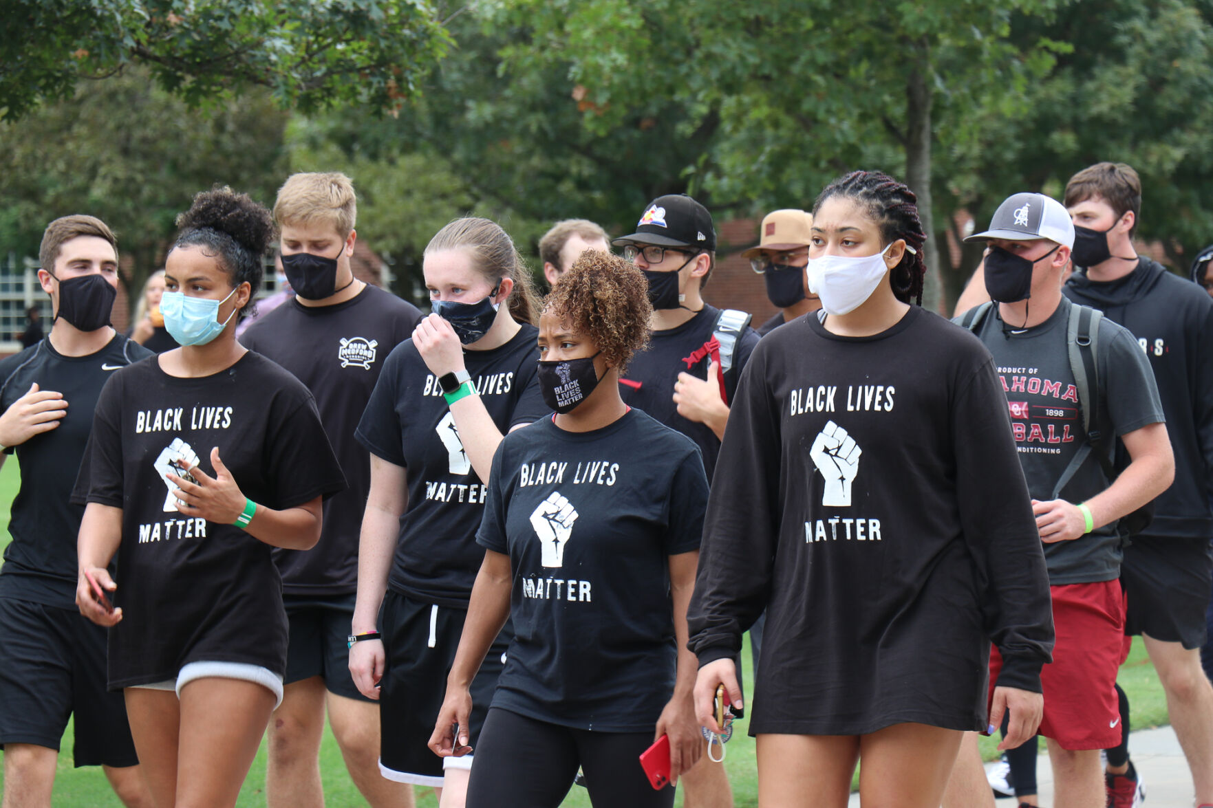 OU Athletes march